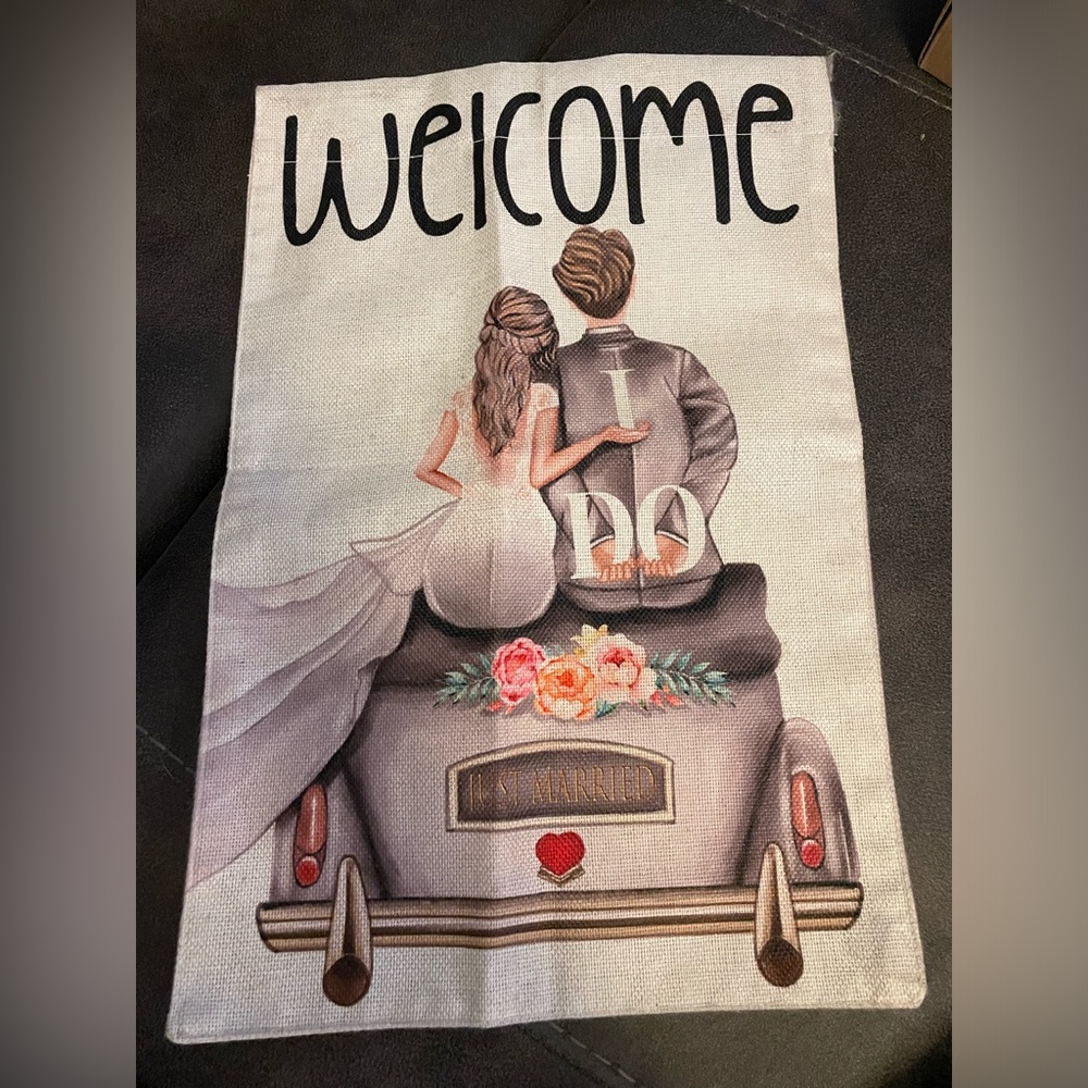 “I do” garden flag